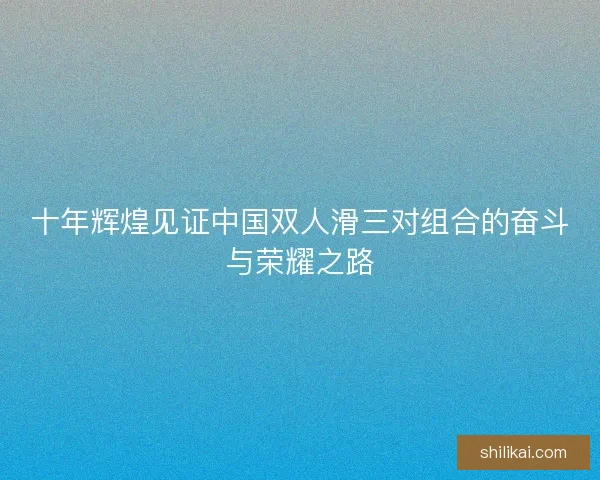 十年辉煌见证中国双人滑三对组合的奋斗与荣耀之路