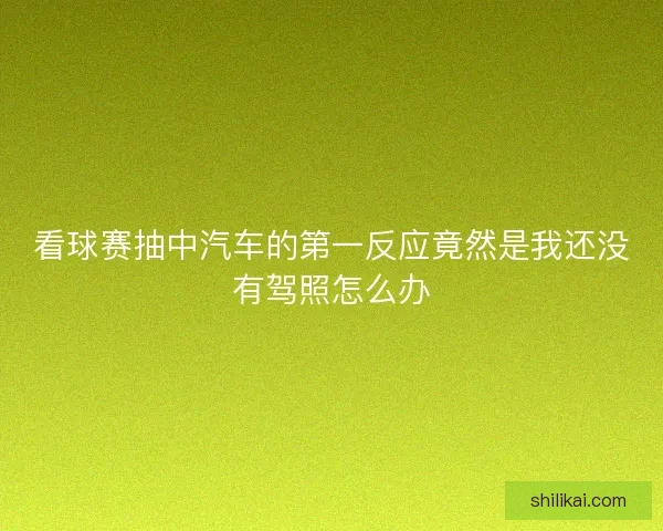 看球赛抽中汽车的第一反应竟然是我还没有驾照怎么办