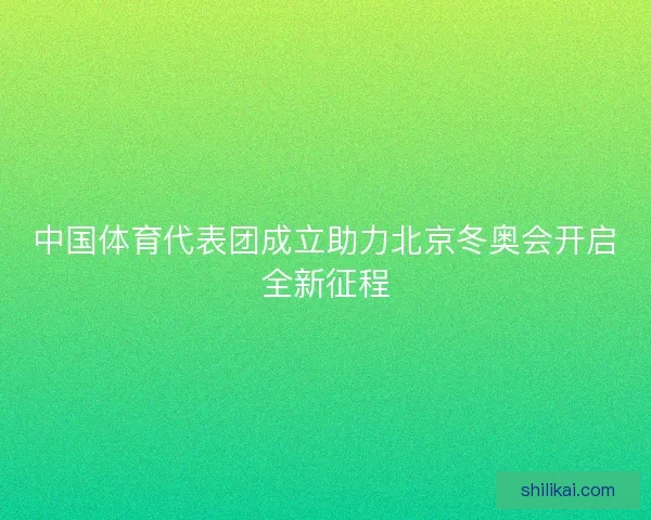 中国体育代表团成立助力北京冬奥会开启全新征程 中国体育代表团成立助力北京冬奥会开启全新征程